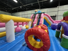 Custom Large Outdoor Inflatable Adventure Cartoon Theme Park For Sale