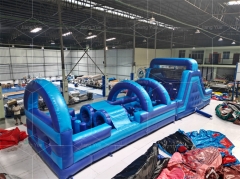 Blue Inflatable Obstacle Course for Indoor and Outdoor Sport Game Inflatable Amusement Park Course