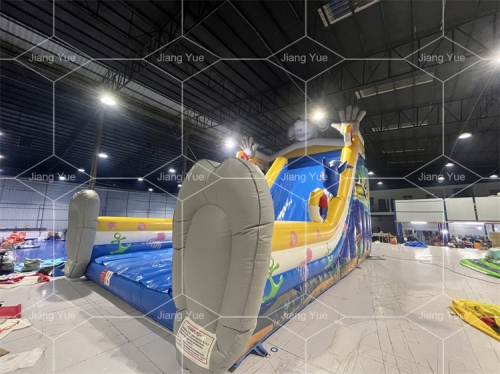 Factory Custom Commercial Outdoor Tiger Inflatable Bouncer Dry Slide