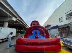 Commercial Mobile High Red Inflatable Wtaer Slide with Pool Slide for Adults