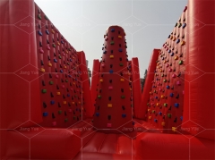 Outdoor Unisex PVC Inflatable Climbing Wall and Bounce House with blower