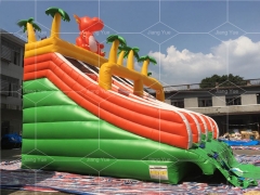 Dinosaur Blow Up Water Slide Into Pool