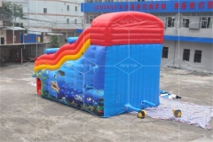 Sea World Inflatable Water Slide Into Pool