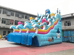 Shark Blow Up Slide For Inground Pool