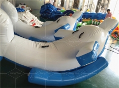 Funny Water Games Seesaw Inflatable Dolphin Pool Float Ride on for Swimming Pool Beach Party Decoration Toys