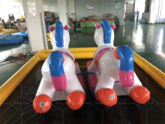 Inflatable Water Play Game sealed Inflatable pony Rocking Horse Rodeo Rocking Ride Floating Toy