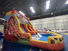 Commercial Lion King Inflatable Water Slide Pool