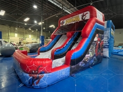 Spiderman Cartoon Dual Lane Inflatable Water Slides