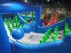 Hot Sale Party Carnival Interactive Games Wipeout Inflatable Obstacle Course Inflatable Wrecking Ball 5K Course