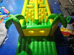 Palm Tree Sports Challenge Game Inflatable Jumping and Slide Juegos Inflables Obstacle Course